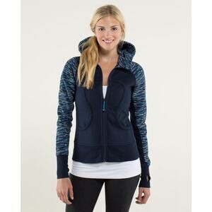 Lululemon Scuba Hoodie, Inkwell, Blue, Cotton, W4A60S, Size 8